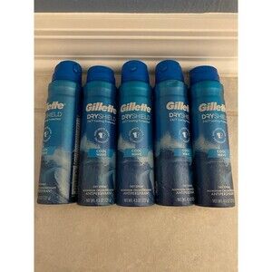 5 brand new Gillette Dry Shield Cool Wave Dry Spray Antiperspirant